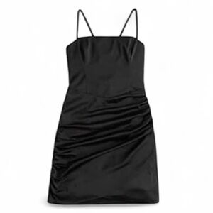 Hollister Black Satin Tulip Mini Dress
